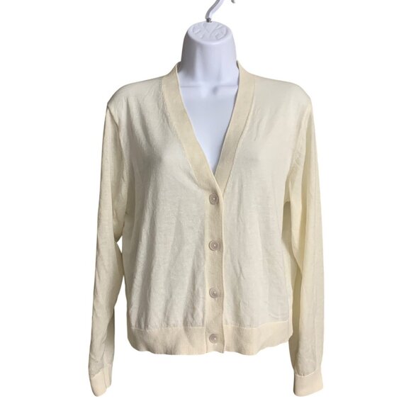 A New Day Womens Cream Button-Front Casual Cardigan Sweater Lightweight Small - Picture 3 of 12